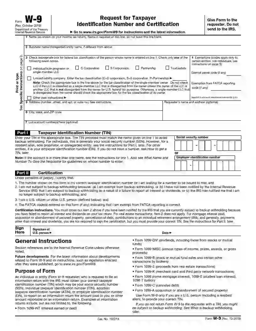IRS Form W9 ≡ Fill Out Printable PDF Forms Online IRS Form W9 ≡ Fill Out Printable PDF Forms Online