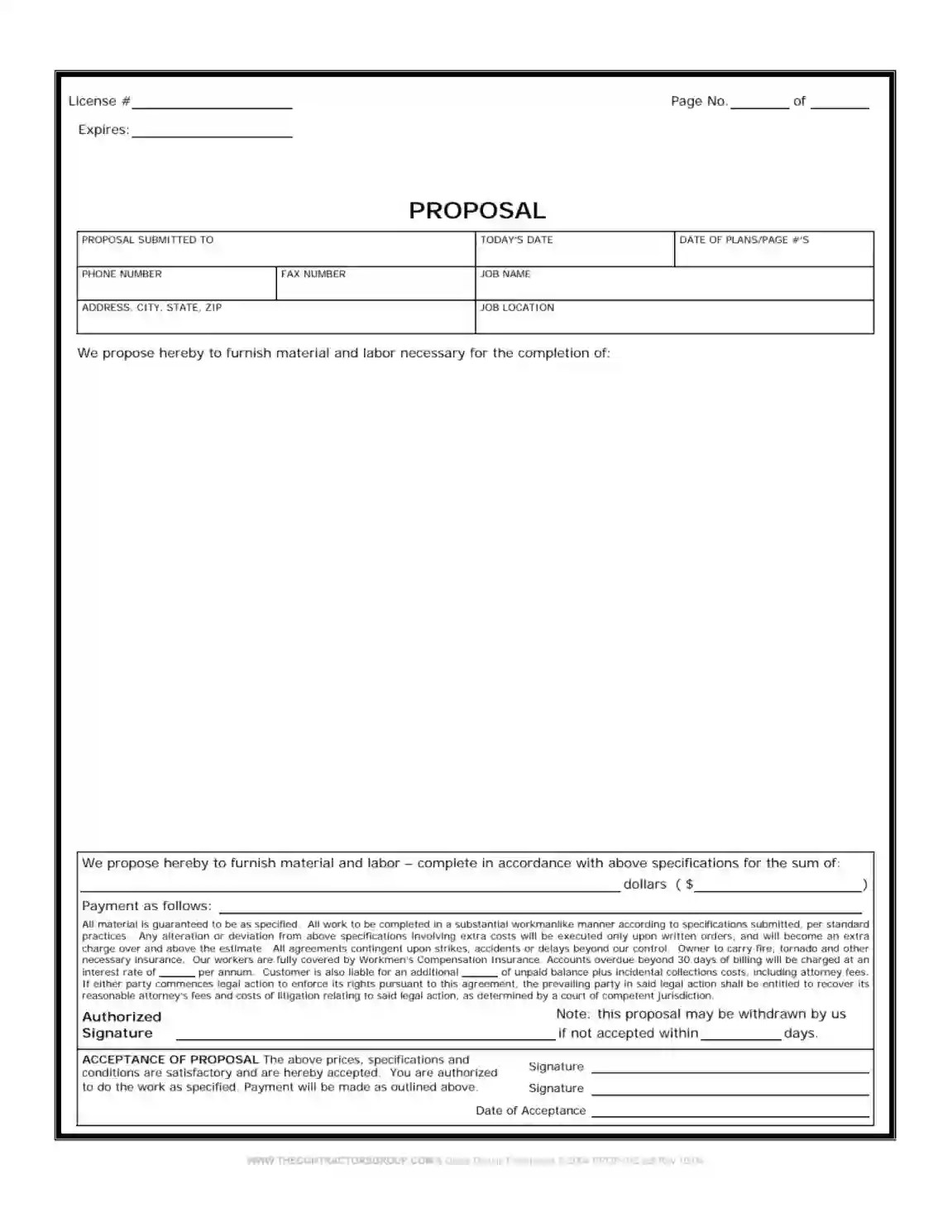 Construction Proposal Form ≡ Fill Out Printable PDF Forms Online