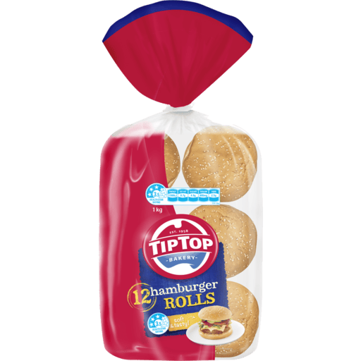 TIP TOP HAMBURGER ROLLS 12pk Forrest Road Fresh