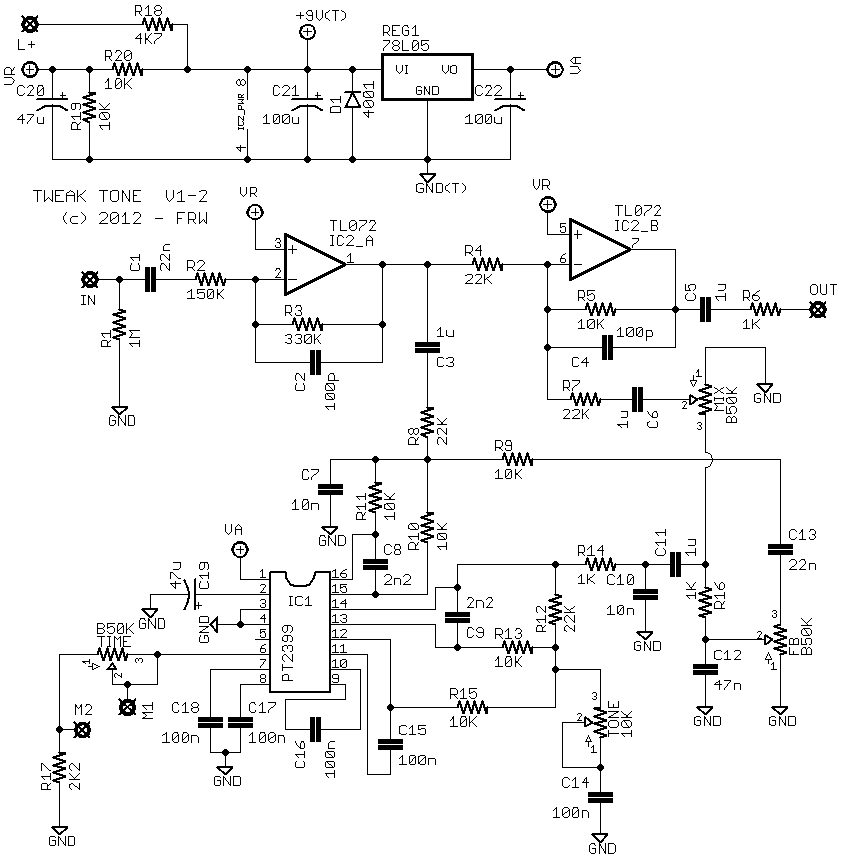 TweakTone Delay Circuit for DIY Guitar Effects PT2399 900MS
