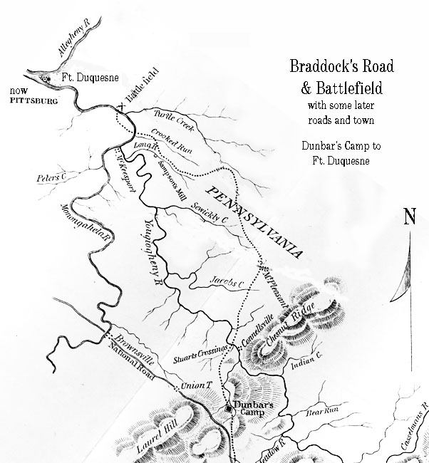 Map of Braddock's March