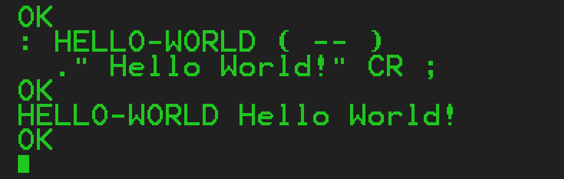 Forth Forth Command Line and Programming Language.