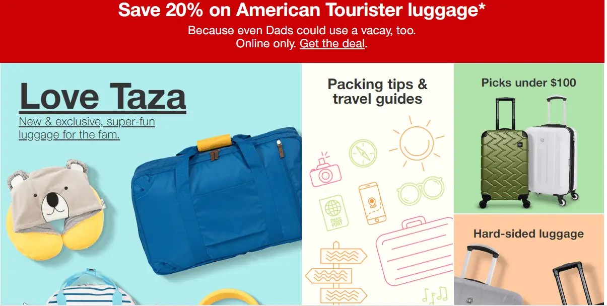 Target Save 20 on American Tourister Luggage & Accessories