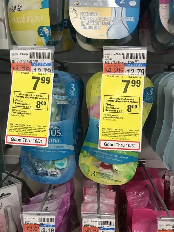 Gillette & Venus Disposable Razor Packs ONLY 2.32 Each at CVS