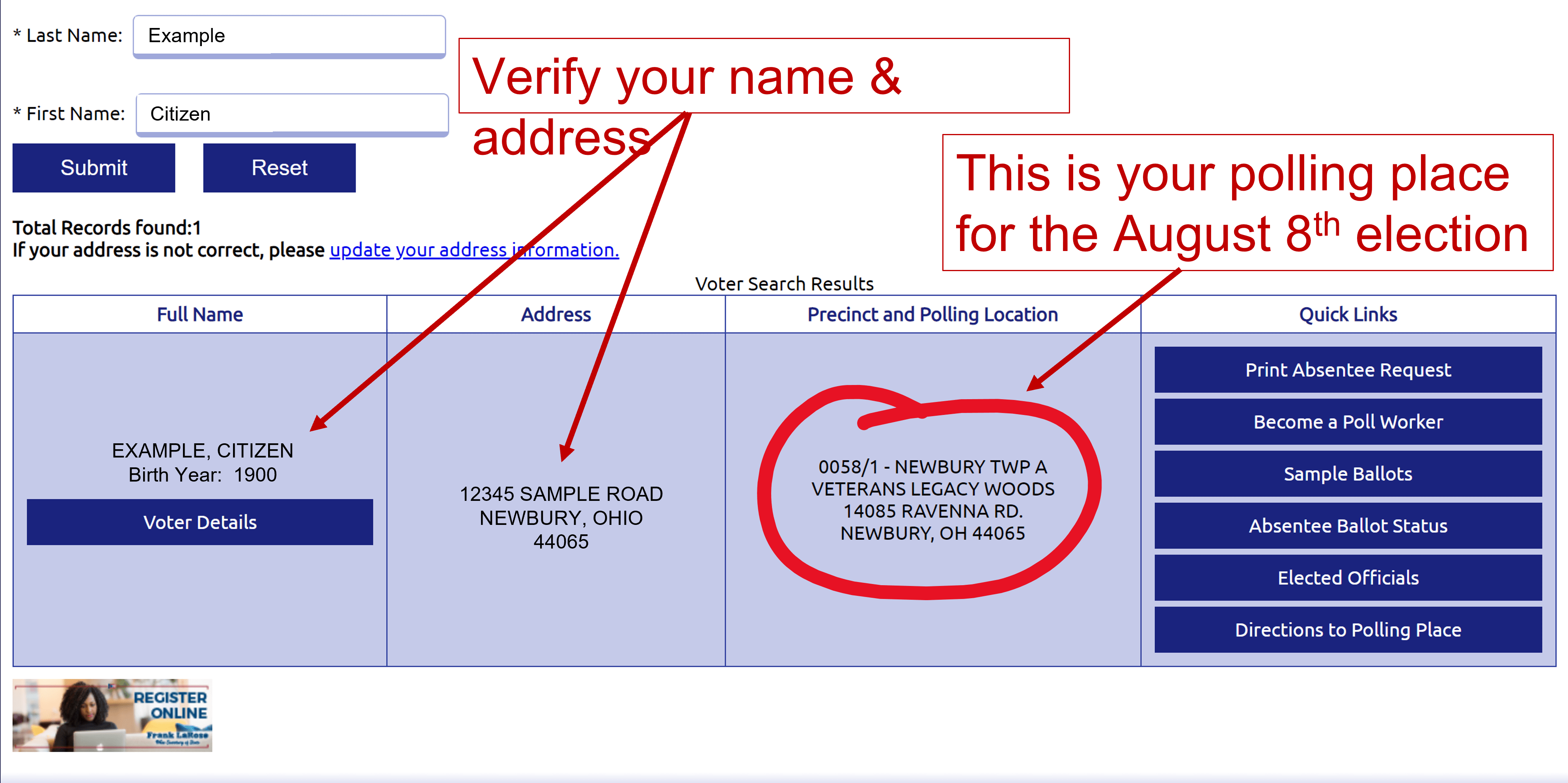 Voter Lookup, Registration & Verification