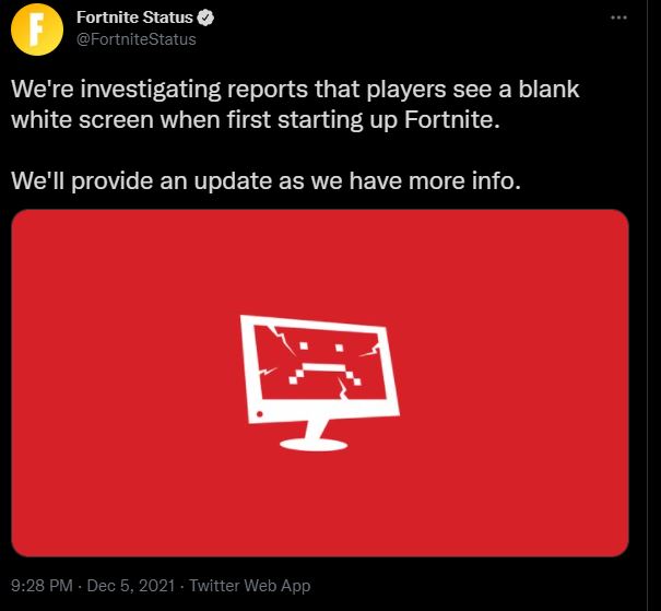 Why is my Fortnite Screen White, How to Fix It When It's Not Working (December 5th, 2021