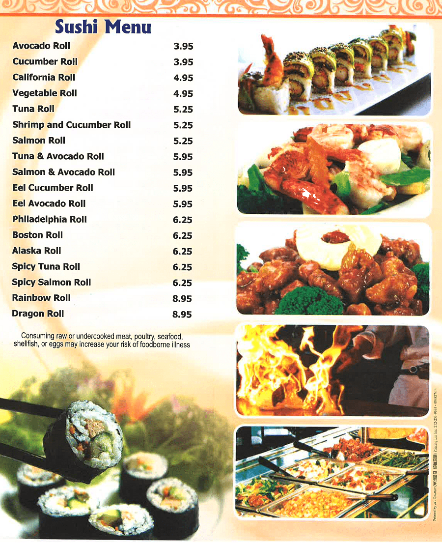 Menu Fortune Buffet