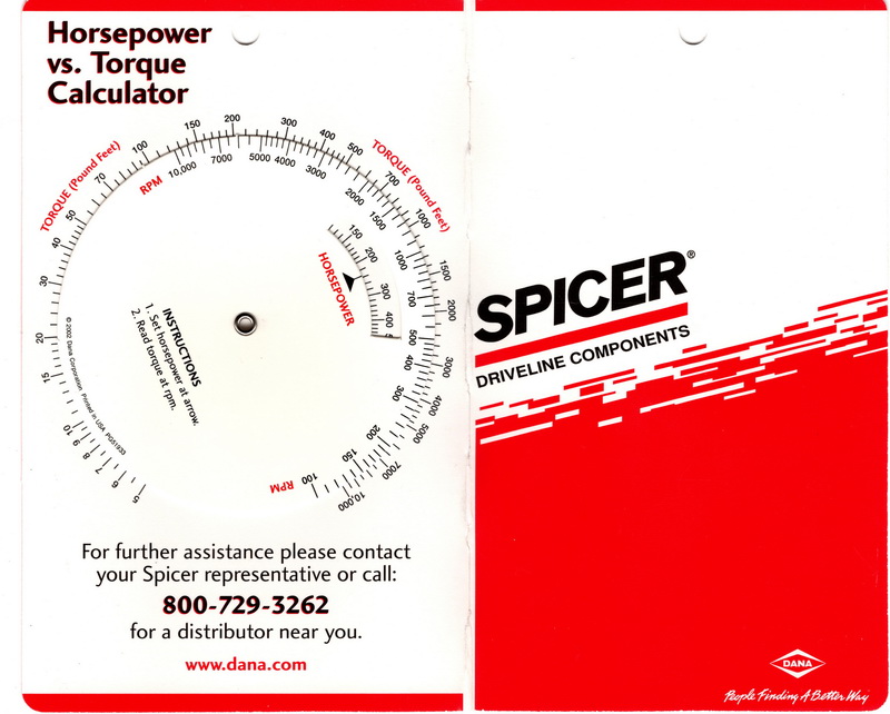DANA SPICER SHOP DRIVESHAFT CALCULATOR TOOL SKU DCT Fort Wayne