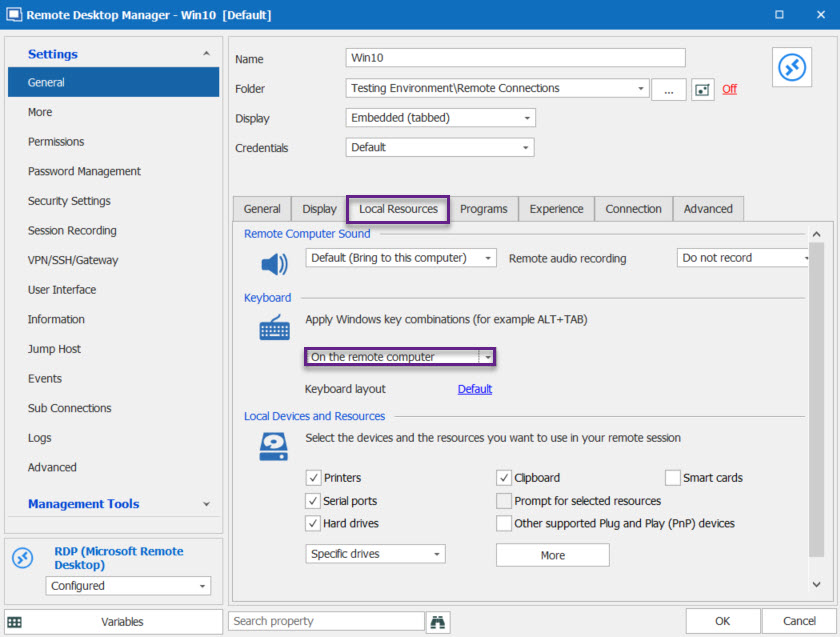RDM, "Alt + Enter" keyboard shortcut is not working in a opened Session