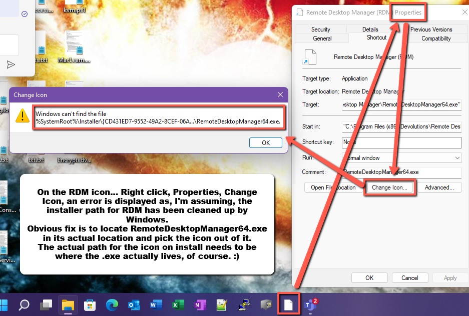 RDM Icon on Taskbar eventually turns blank...
