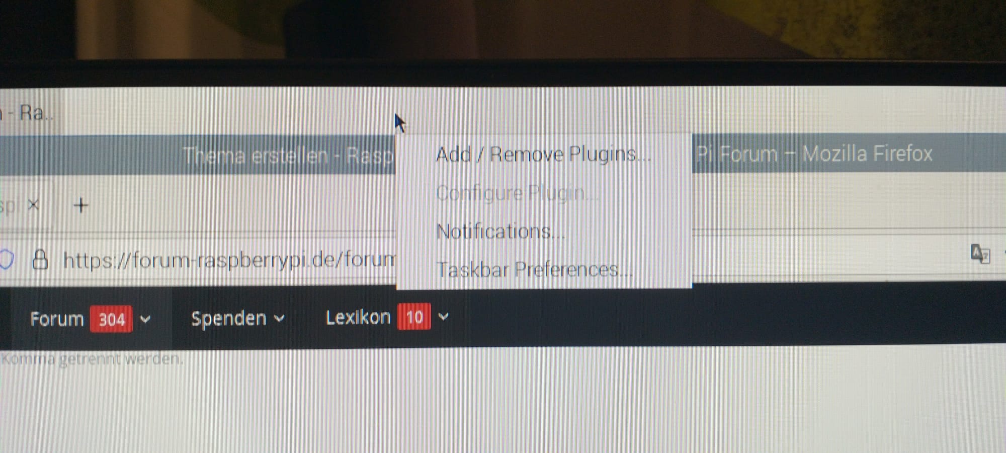 Pi 5 mit neustem Bookworm Taskbar marginal Allgemeines Deutsches