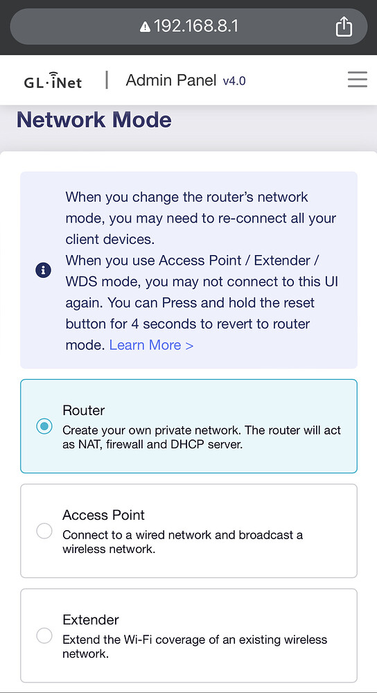 Connecting AX3000 Beryl to Home WiFi without Technical