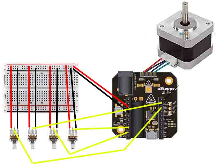 Wiring multiple potentiometers to single 5v and gnd General