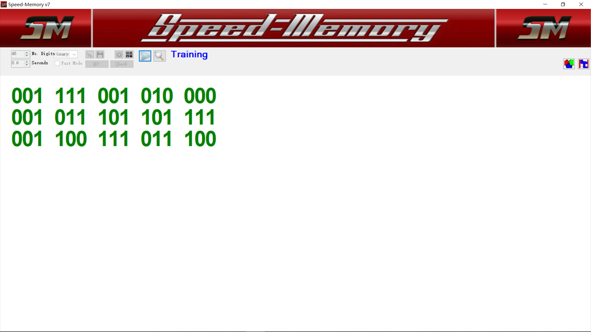 30 binary digits in 1 second Memory Training Journals Art of Memory