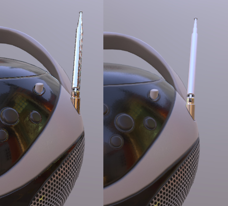 PBR material "Specular antialiasing" too strong? Bugs Babylon.js