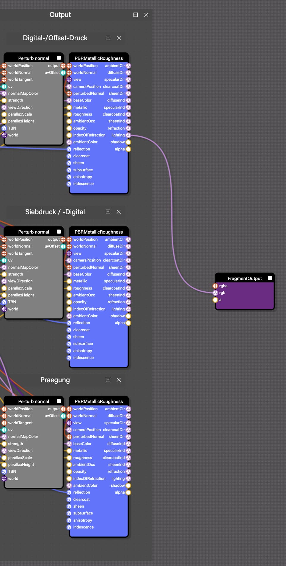 NodeMaterial creating a Switch for different Outputs Questions Babylon.js