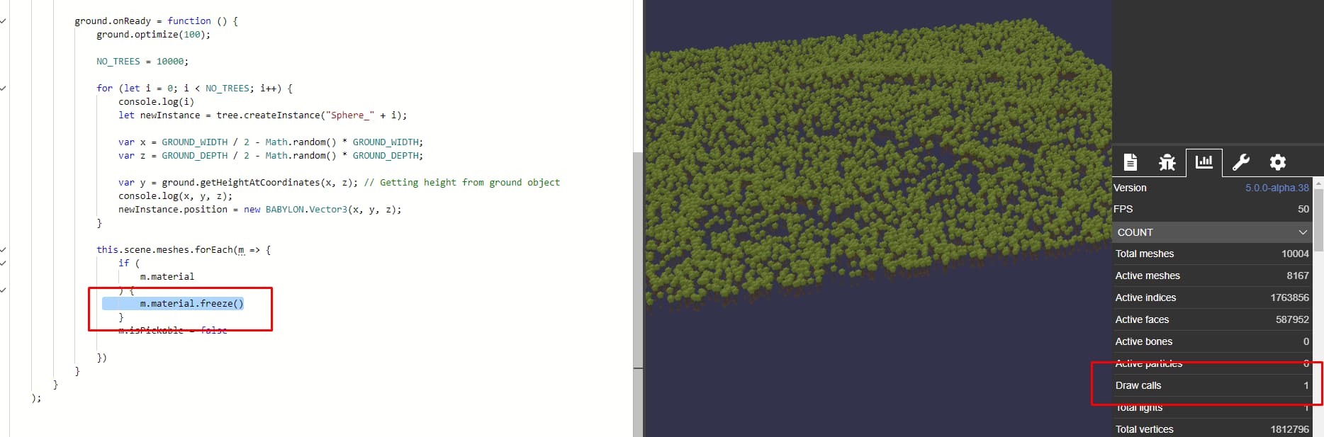 Understanding Instances & Draw Calls Questions Babylon.js