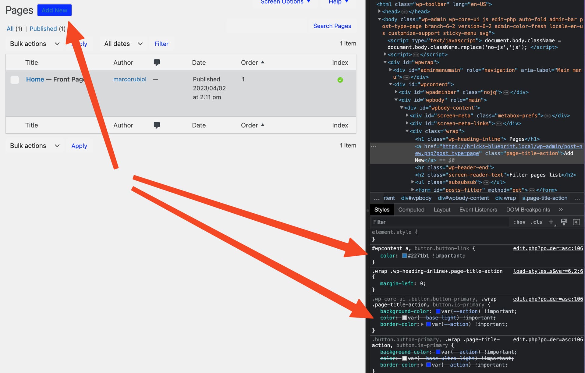 Backend designer button color not working Bug Reports