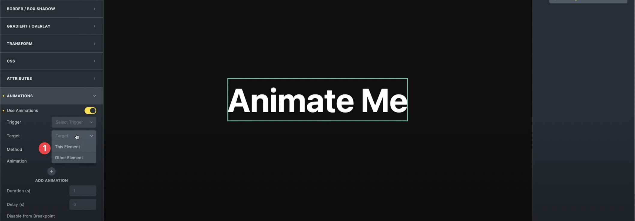 Animation extension Stagger feature applied to the target selector