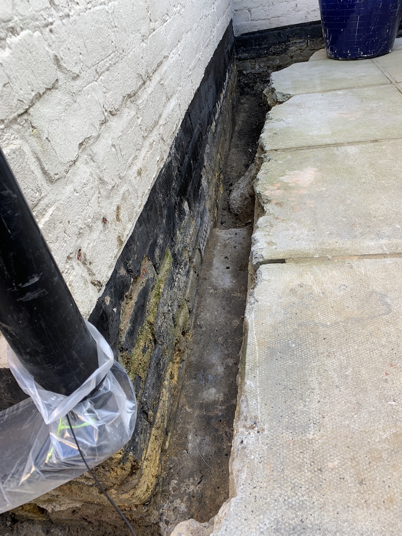 Advice on channel drainage to solve damp issues Landscaping, Decking