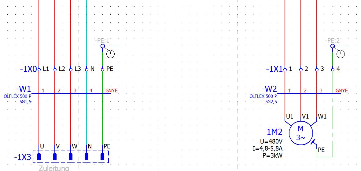 Farbige PE Verbindung 2.7 > 2.8 (Elektrotechnik/EPLAN Electric P8