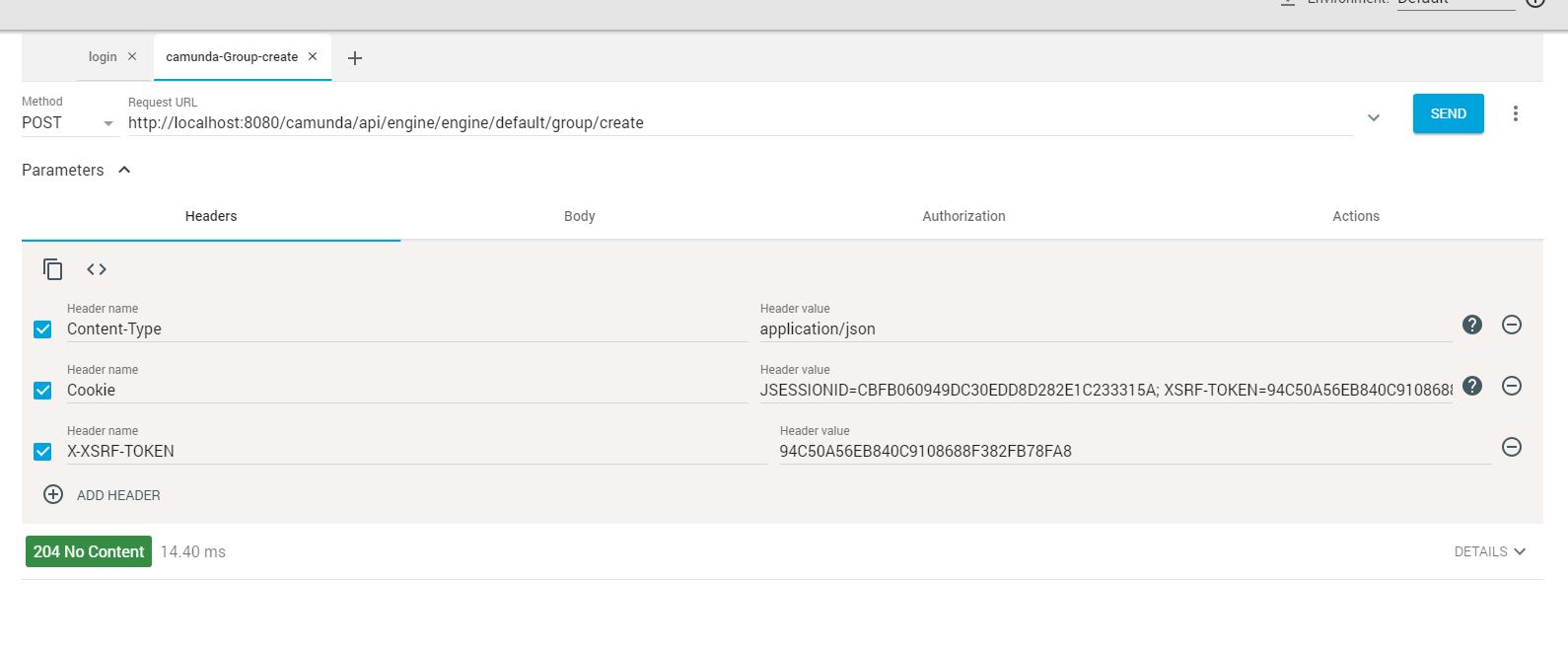 Camundaenginerest,group/create is throwing 405 method not allowed