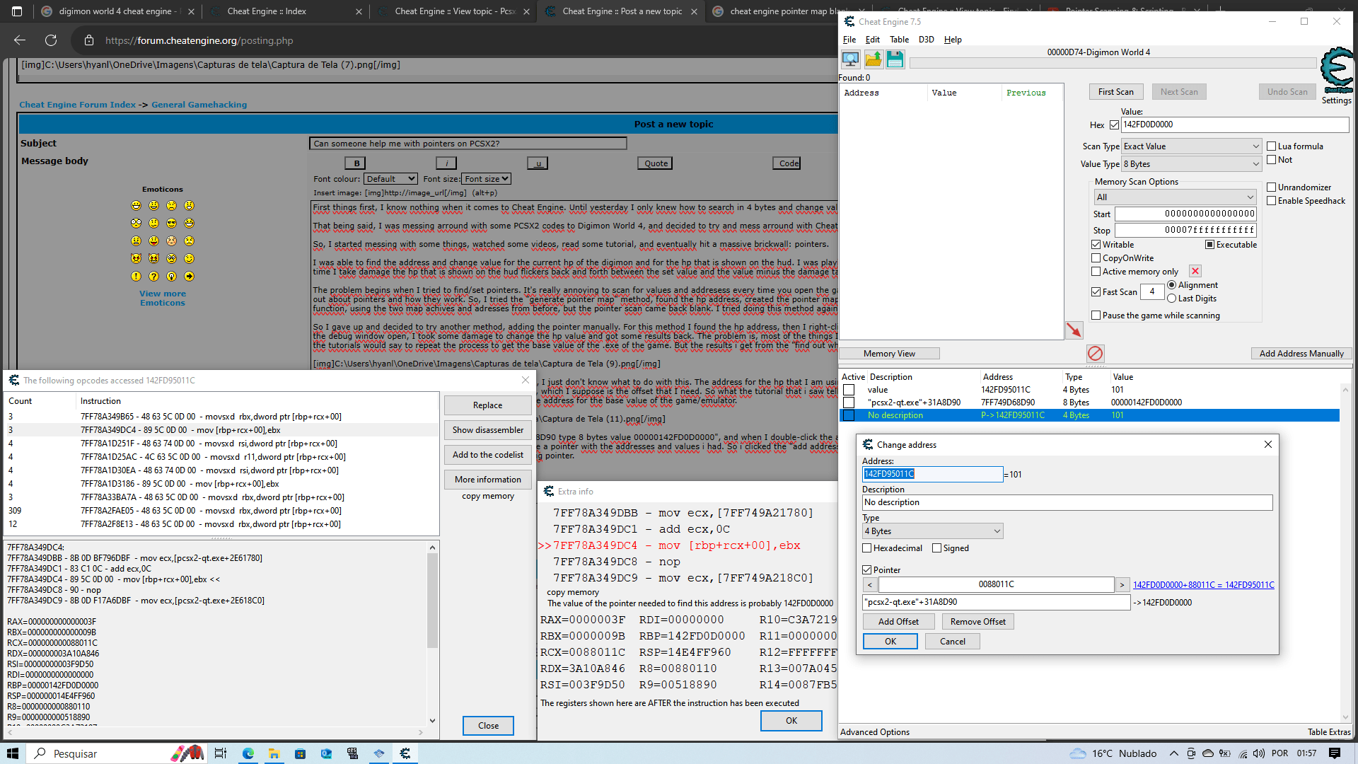 Cheat Engine :: View topic - Can someone help me with pointers on PCSX2?