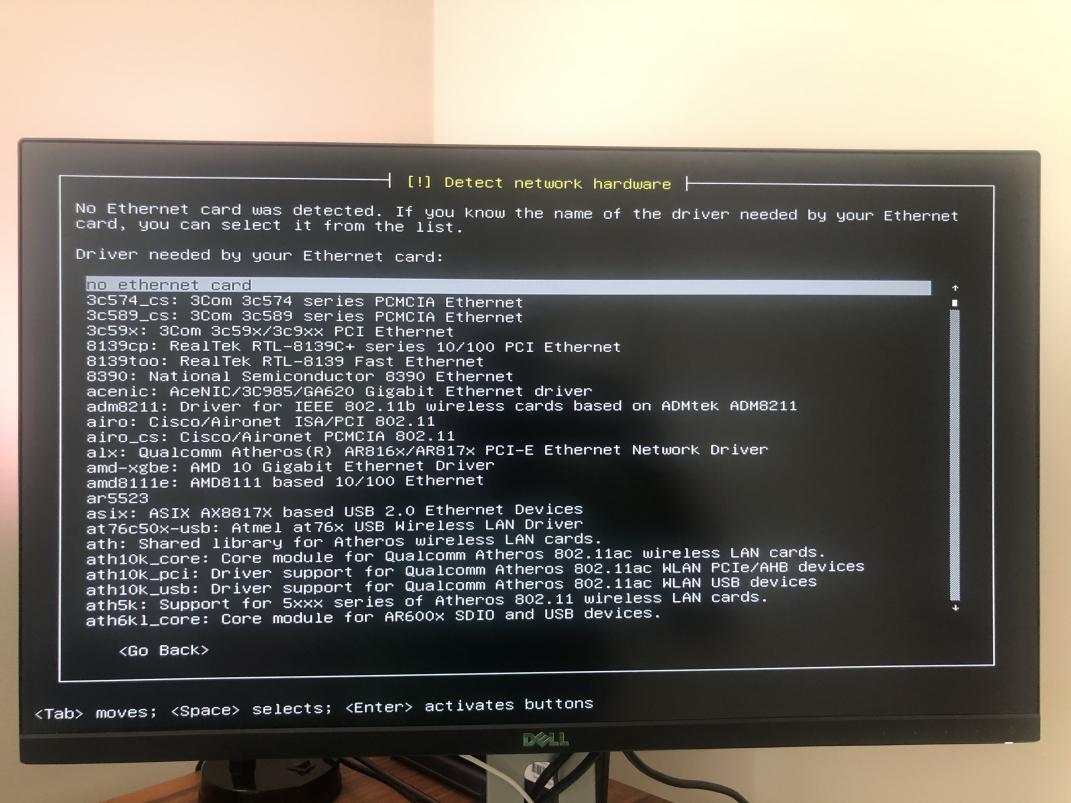 "No Card Detected" at Install on NUC10i7FNH Technical