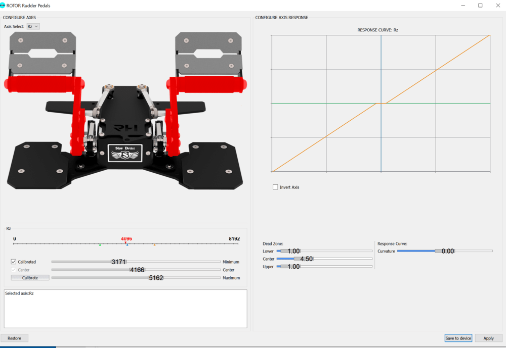 Slaw RH Rotor Pedals Calibration PC Hardware and Related Software