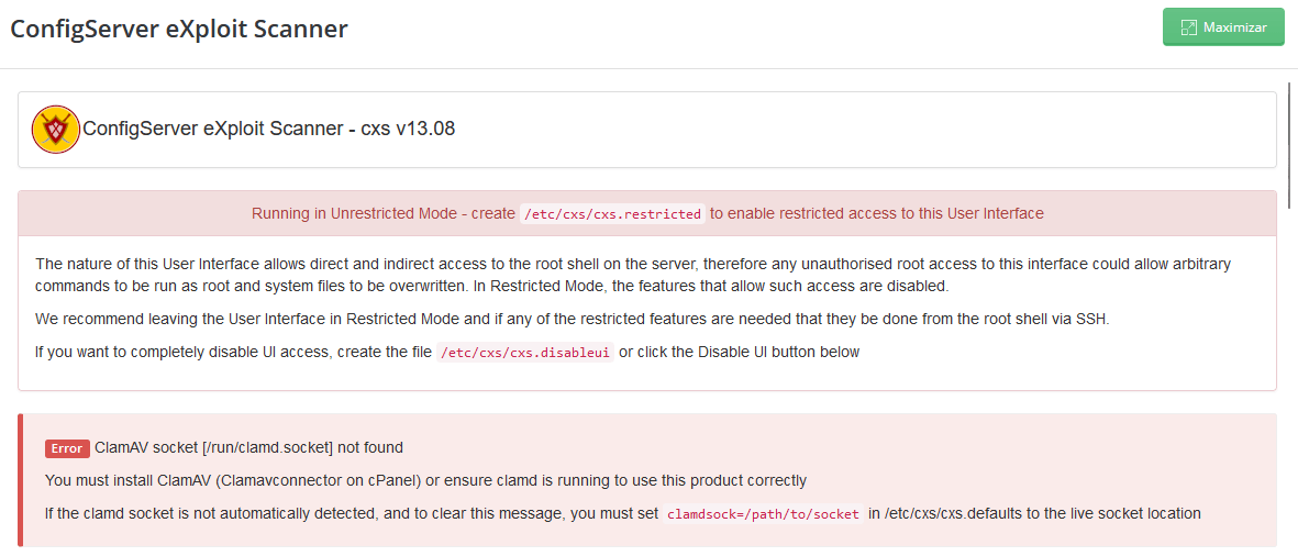 CXS and Clamd.Socket = Not Found DirectAdmin Forums