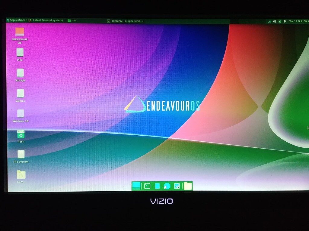 Screen tinted green using RX 580 + AMDGPU Newbie EndeavourOS