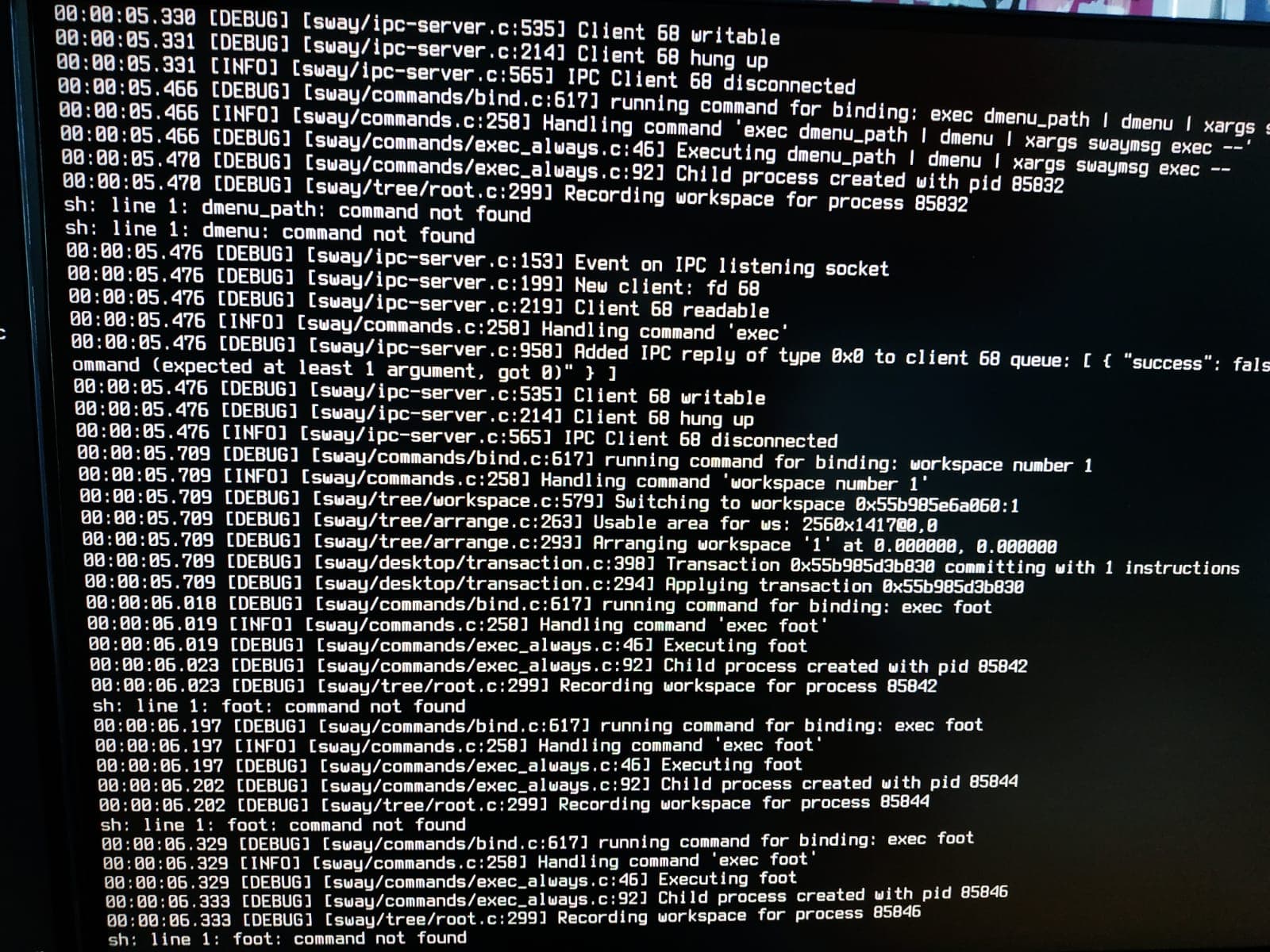 Sh line 1 command not found after new installation All WMs