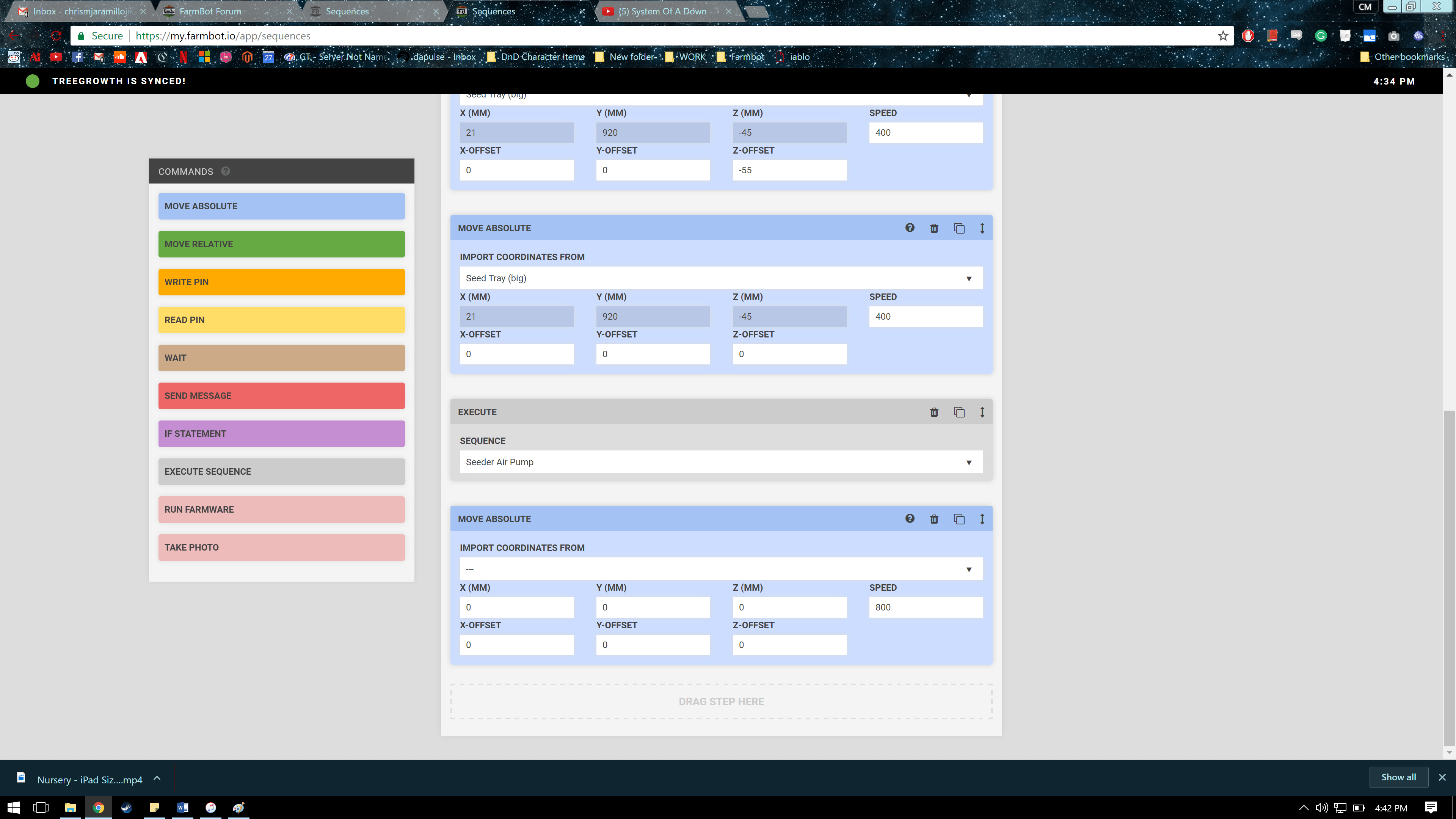 Seed planting sequence Troubleshooting FarmBot Forum