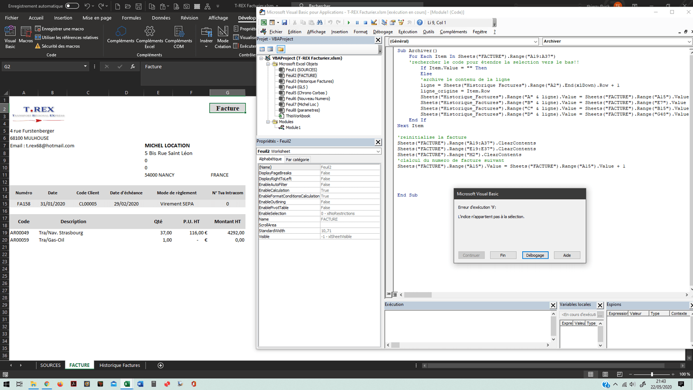 EXCEL facture enregistrement automatique Excel Forum Formule Excel