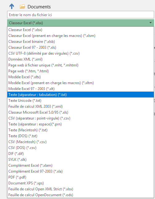 Comment sauvegarder au format .tsv? Excel Forum Formule Excel