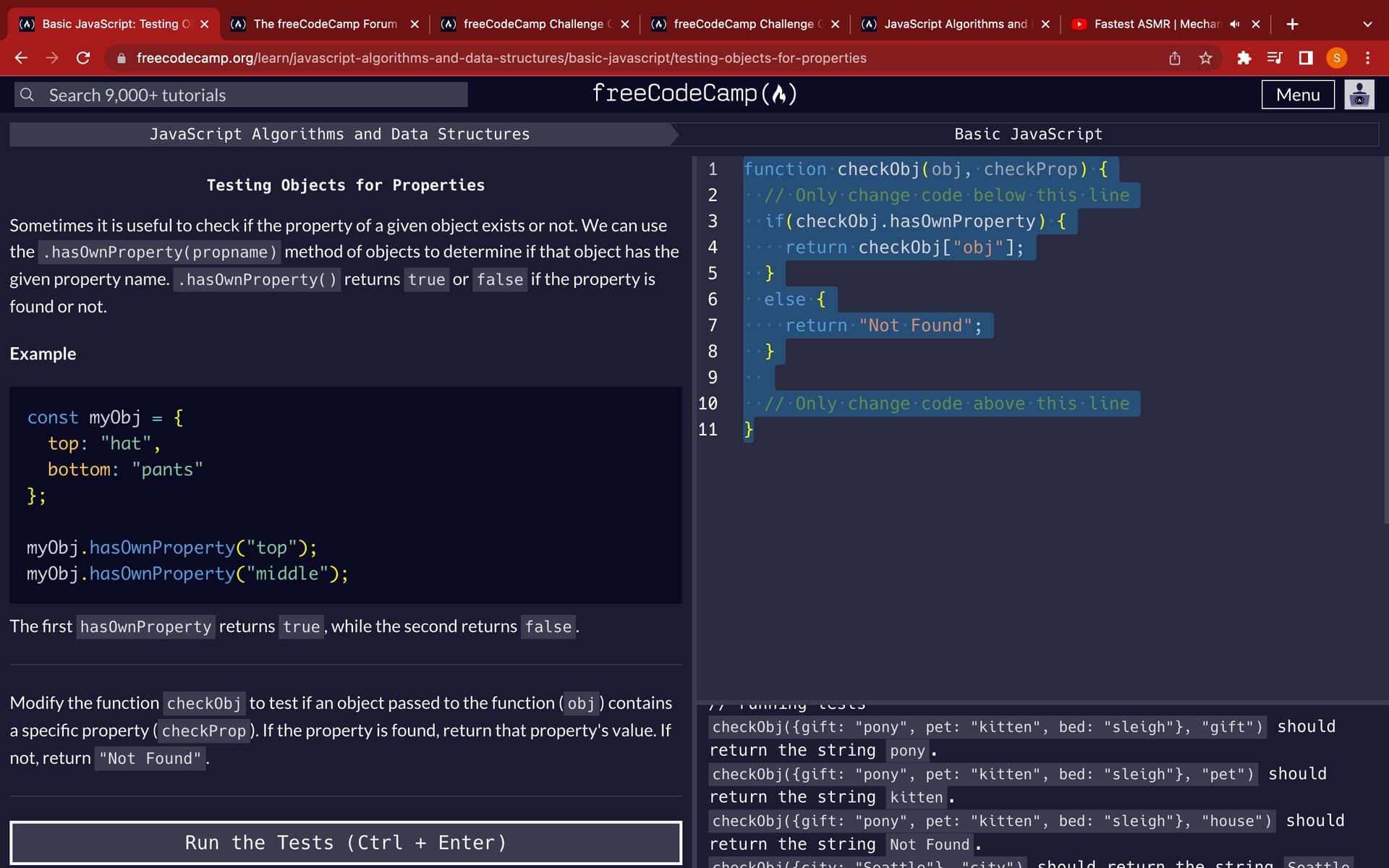 Testing Objects for Properties JavaScript The freeCodeCamp Forum