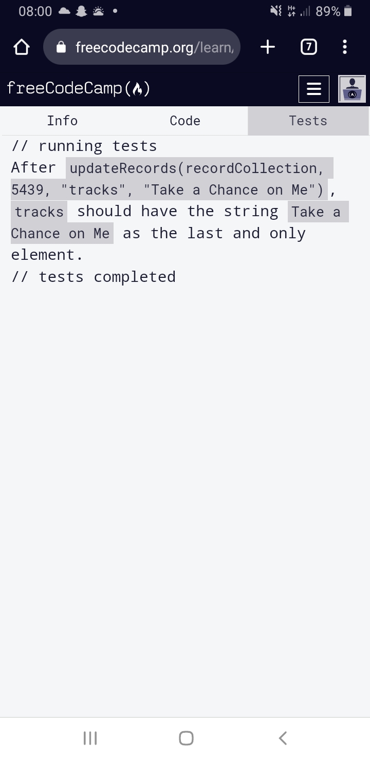 Basic JavaScript Record Collection JavaScript The freeCodeCamp Forum