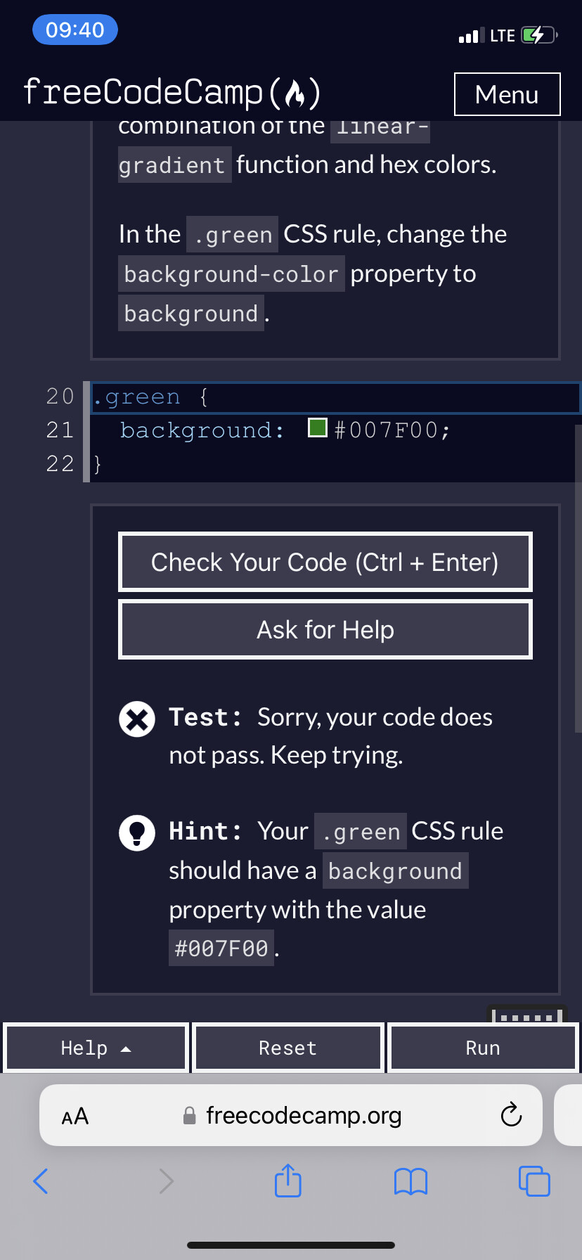 CSS Color Marker Step 60 HTMLCSS The freeCodeCamp Forum