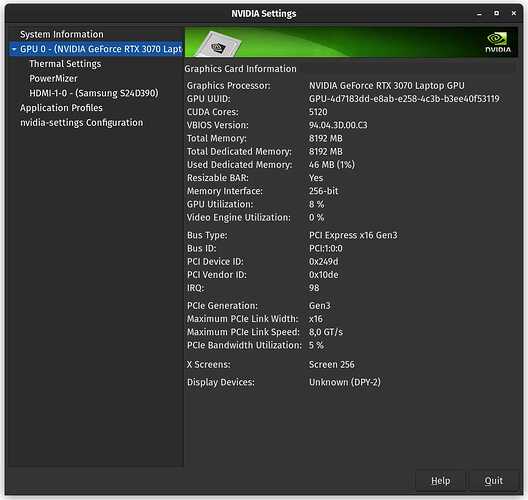 Nvidiasettings do not contain X Server Display Configuration Newbies