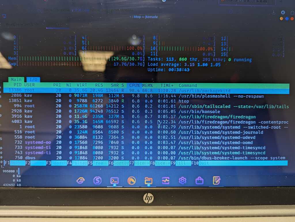 PackageKit is using a huge amount of memory Unsupported Software (AUR