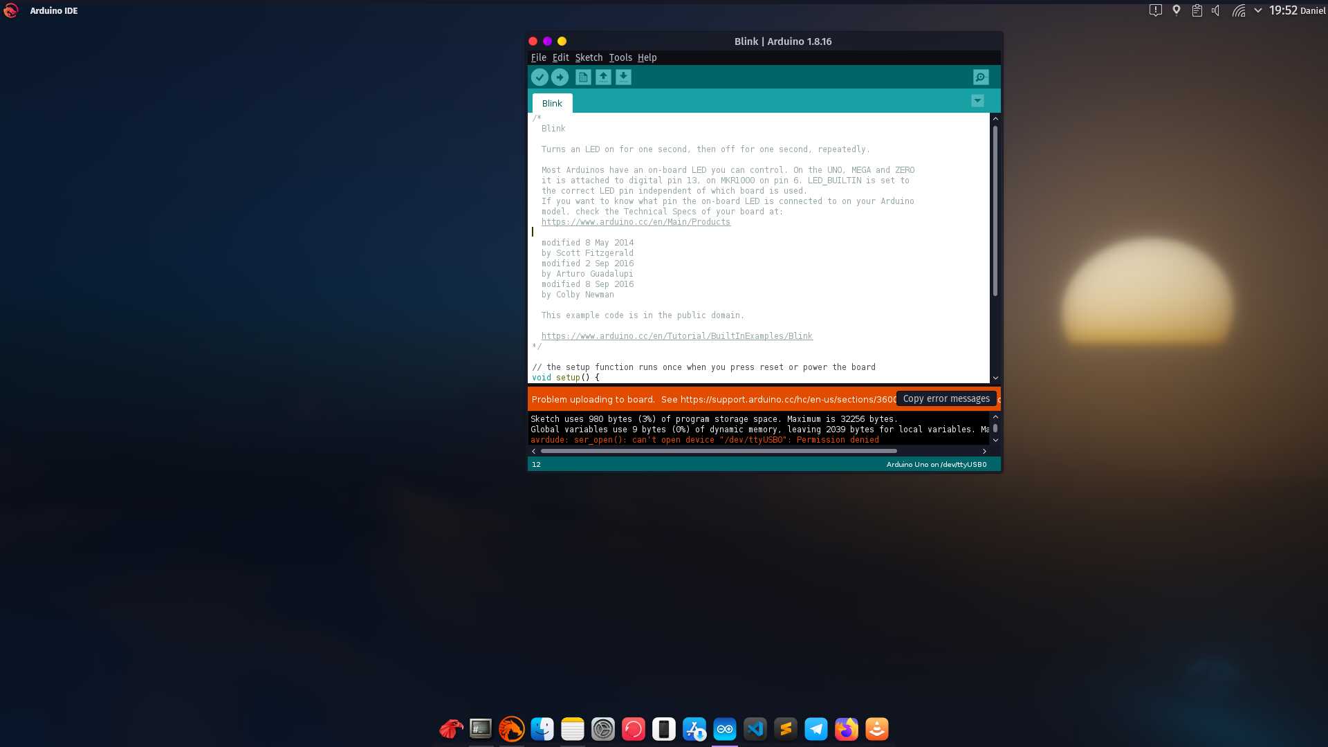 טלמכוס ערימה מיקרוסקופי arduino ubuntu serial port permissions תפיסה