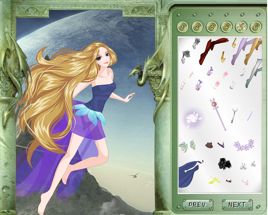 Multiple inventories displayed in one screen? Dress up game? 3 by