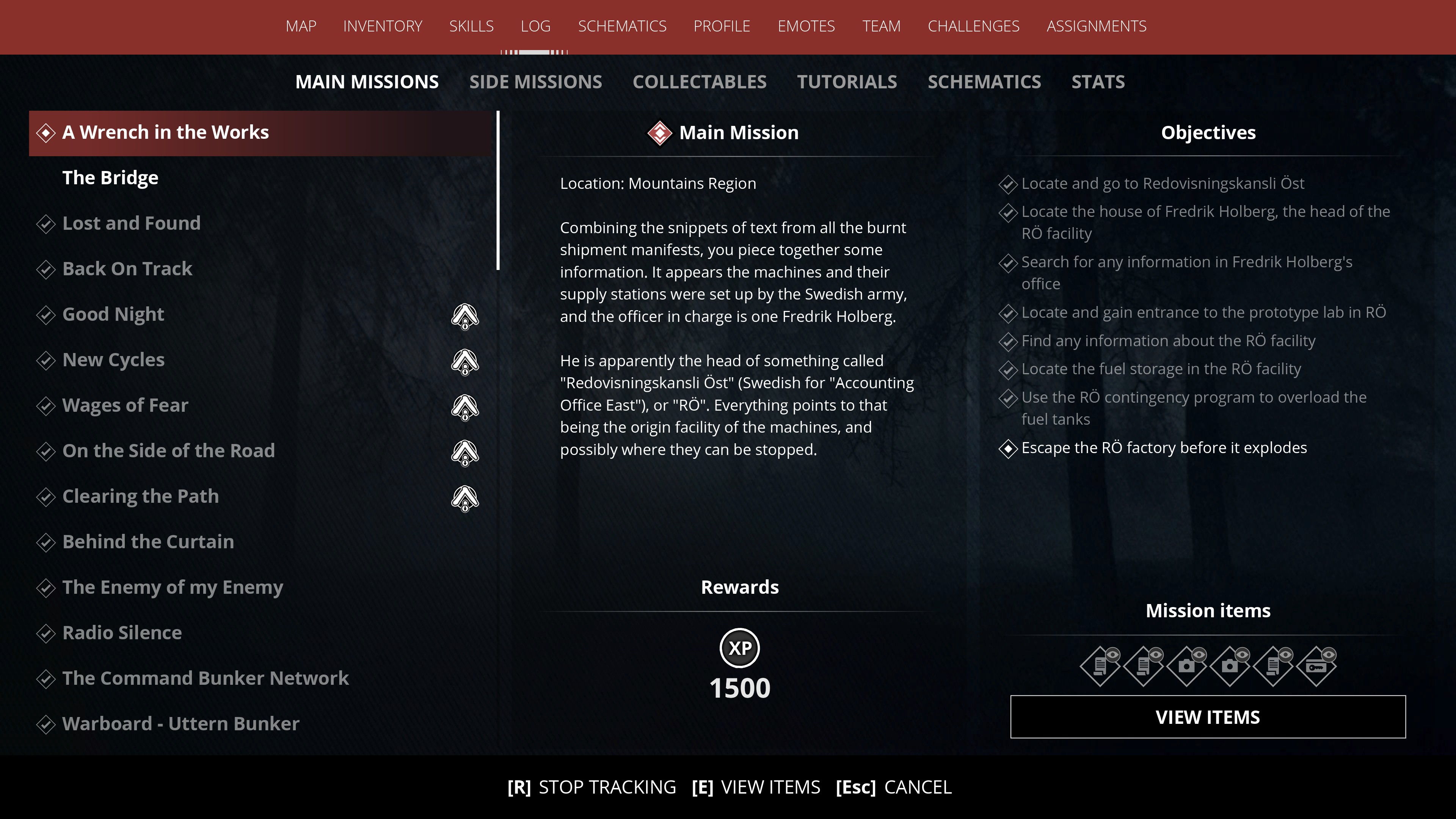 Cannot finish Wrench in the Works (fix announced for February update