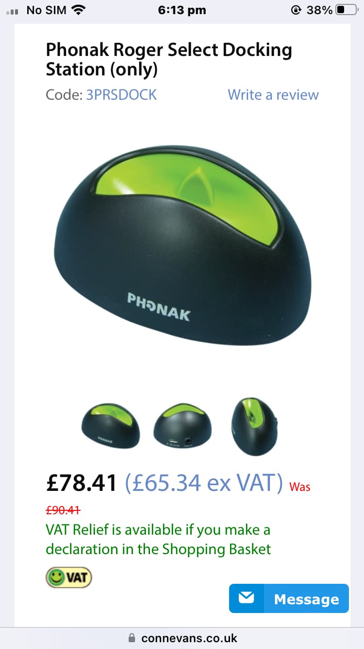 FOR SALE - UK ONLY - Phonak Roger Select Docking Station - £40