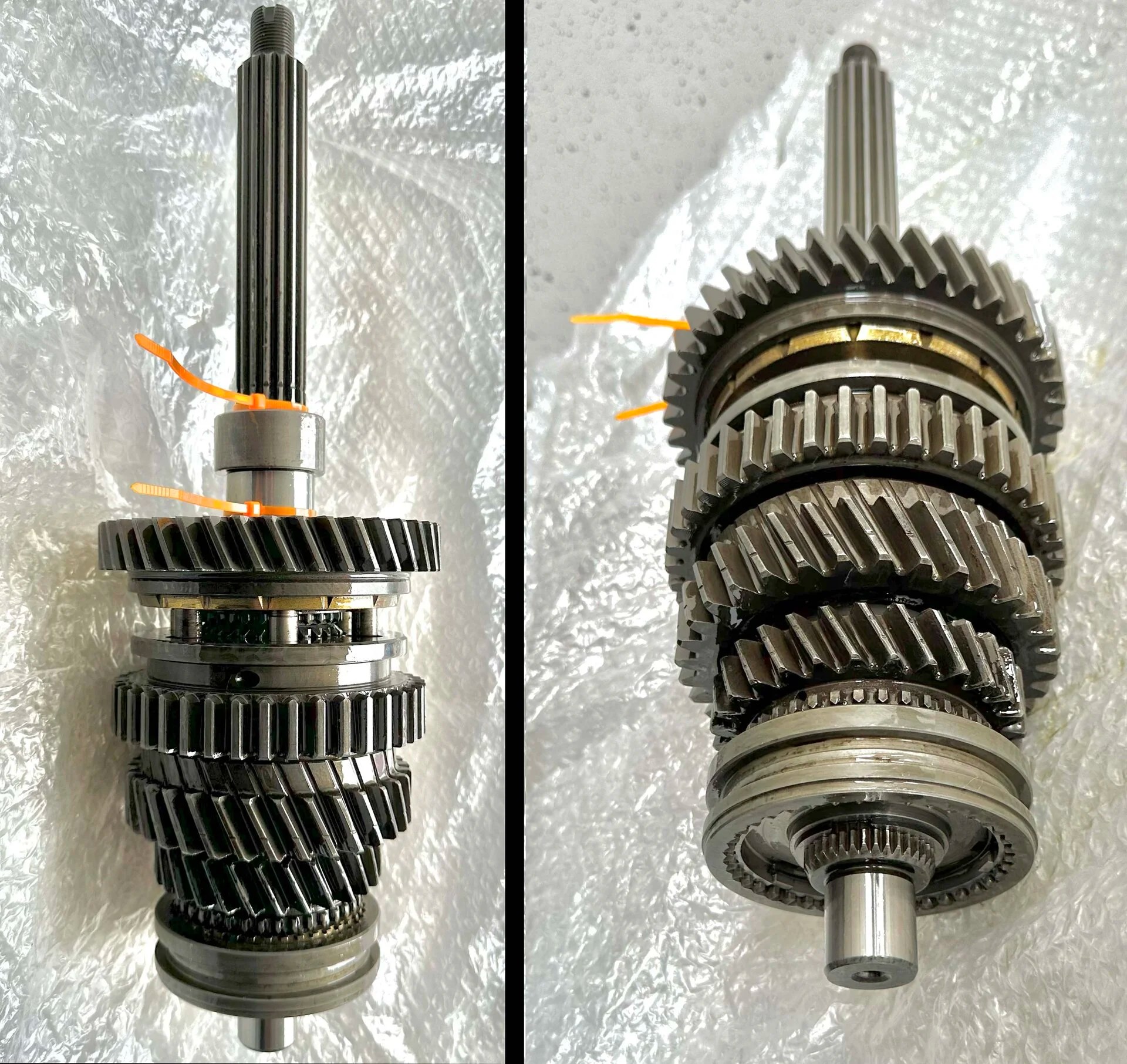 How to remove the stuck gears from a gearbox shaft (dried oil). Advice