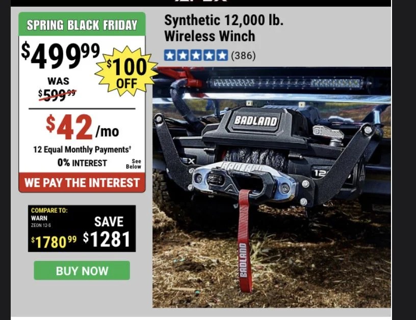 New Badland Apex 12,000 lb. Winch | Page 12 | IH8MUD Forum