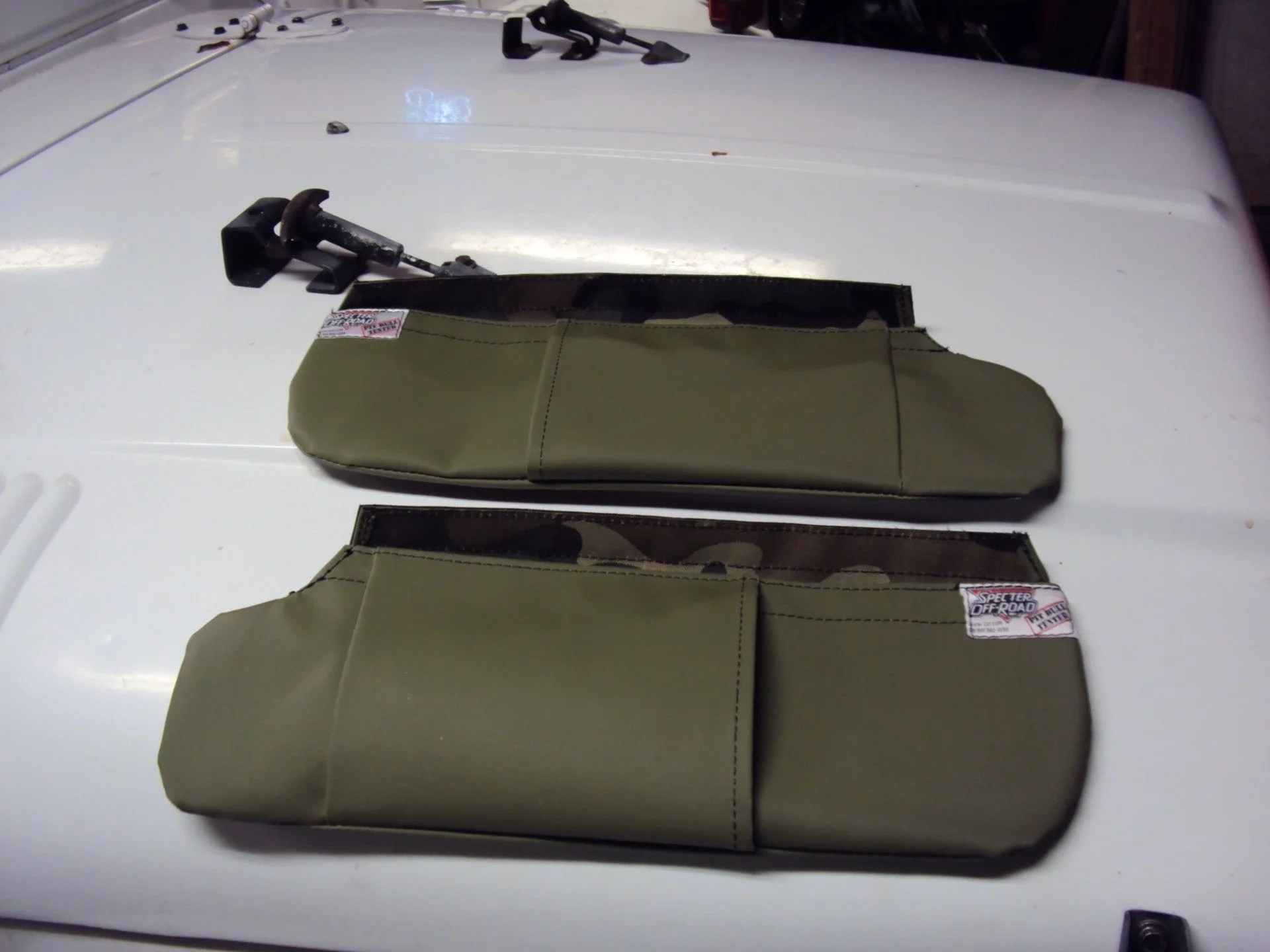 For Sale Specter off Road FJ40 Vinyl Sun Visor Covers Olive Green