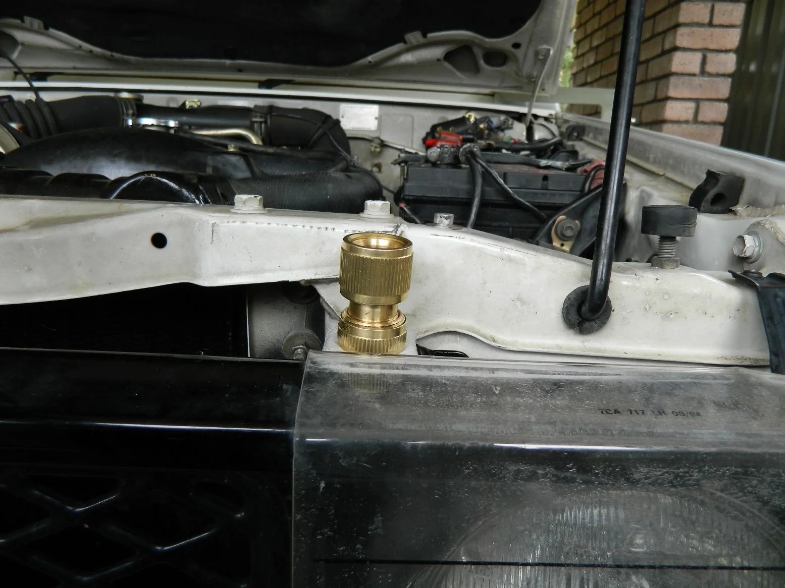 Camping shower, heated from the vehicle radiator coolant system. Page