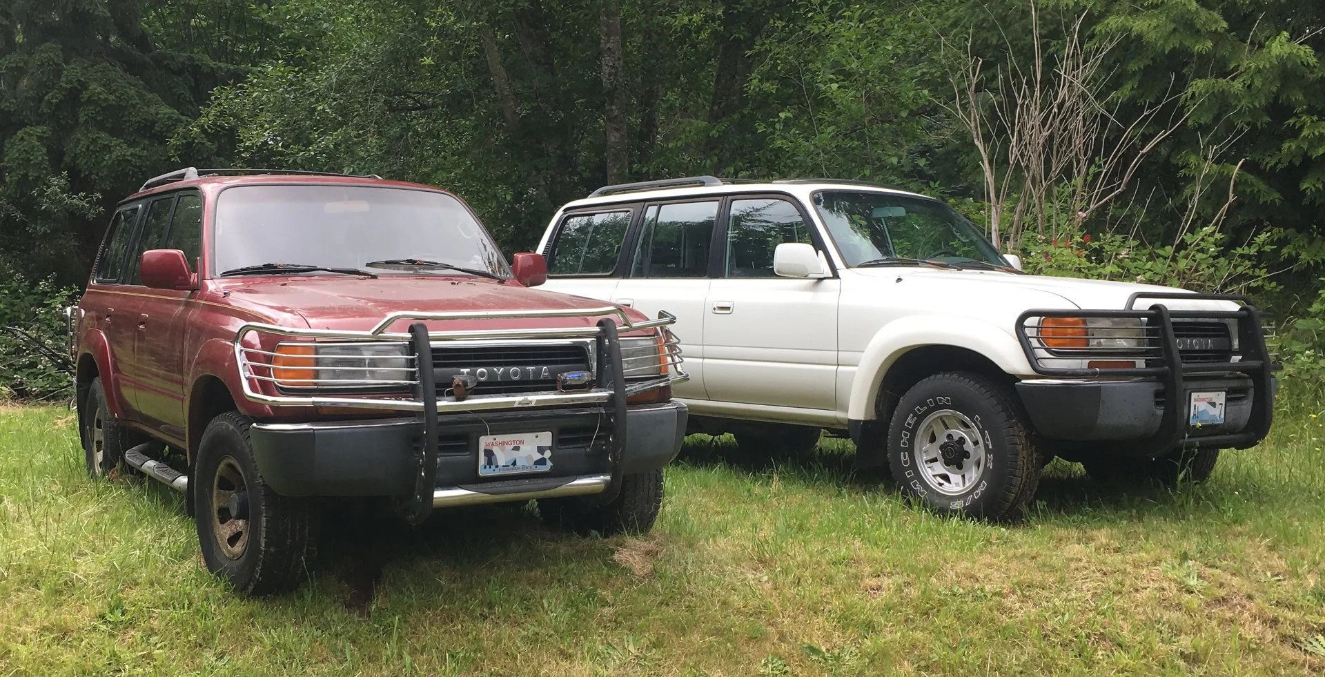 For Sale Kitsap Washington White 1991 FJ80 and A Maroon 1992 FJ80