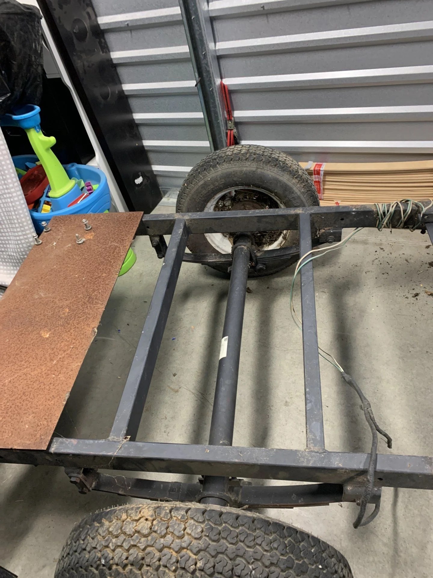 SOLD Fontana Ca. 3,500lb single axle generator trailer. (Empty